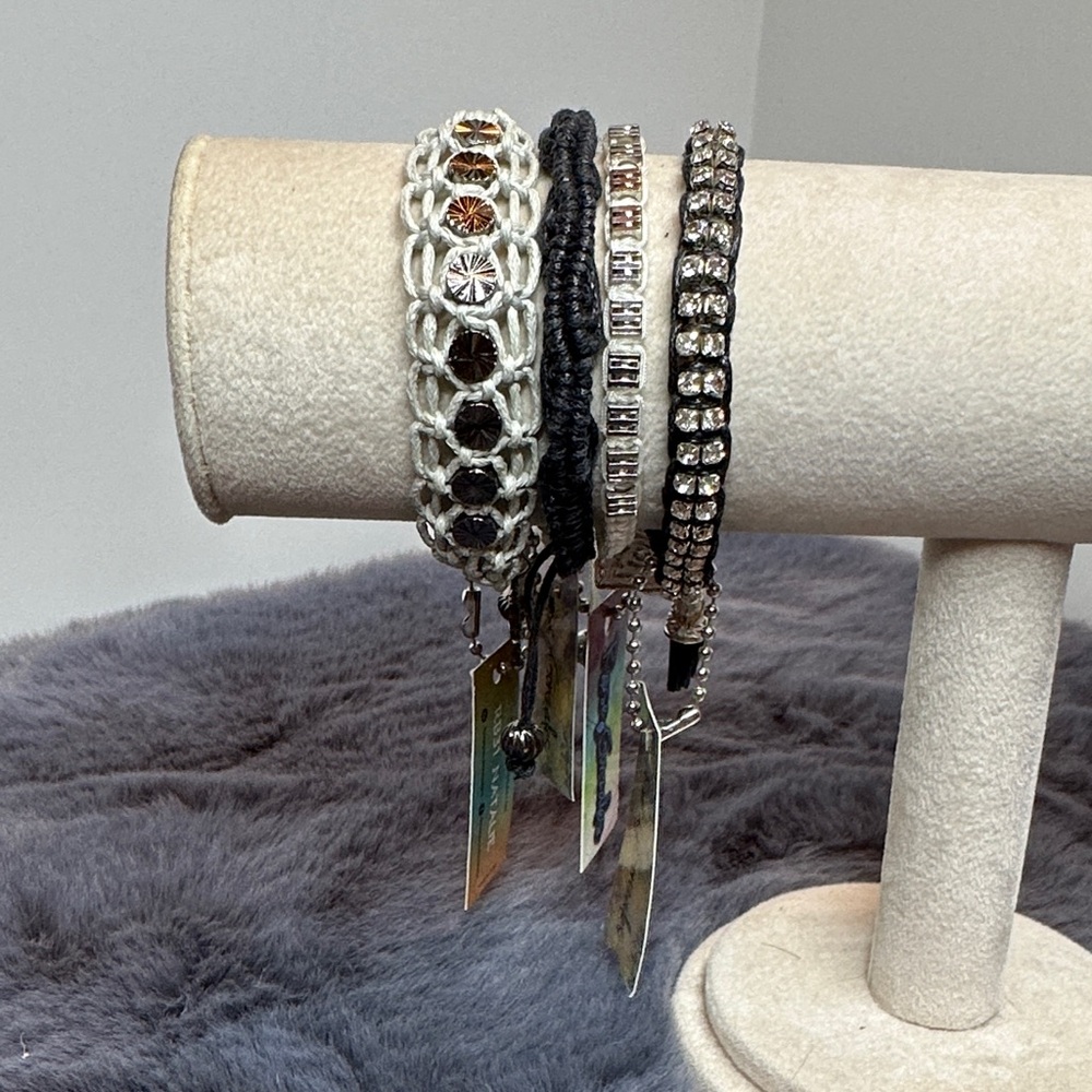 NWT - Chic Black and Silver Bracelet Collection with Swarovski crystals